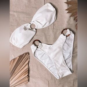White Strapless Bikini Tirana Set